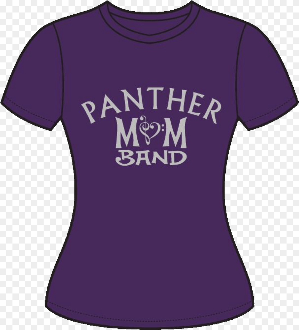 2016 17 Panther Band Mom Purple Fitted Shirt With Silver Musical Ensemble, Clothing, T-shirt Free Png