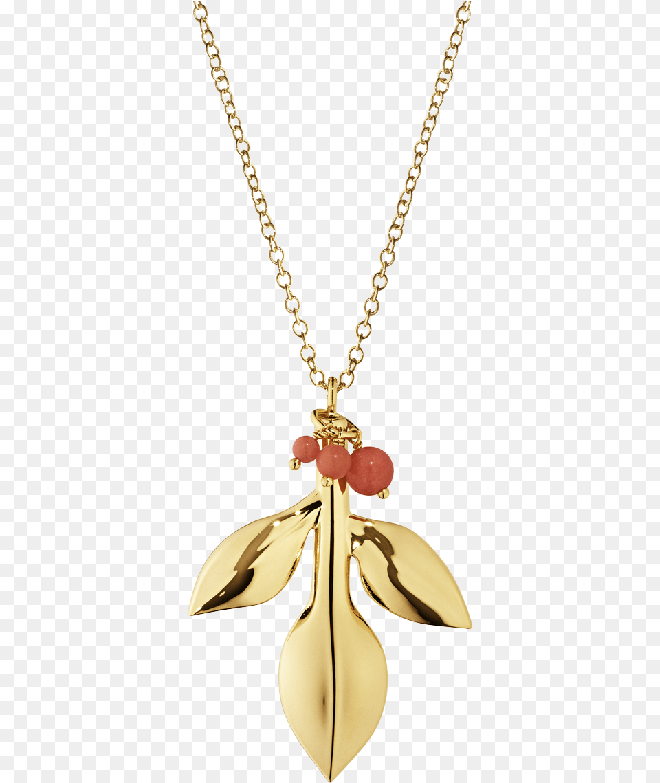 2016 Ornament Magnolia Leaf With Berries Gold Plated Georg Jensen Ornamenter, Accessories, Jewelry, Necklace, Pendant Png Image