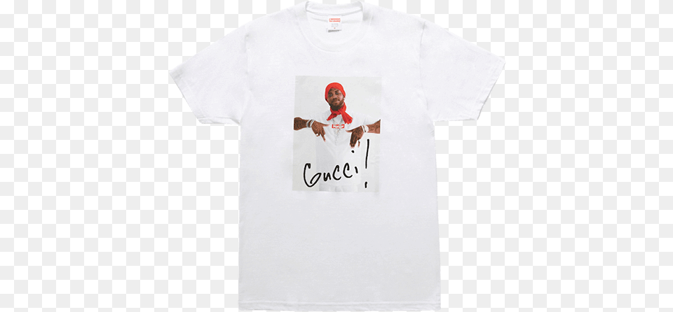 2016 Supreme Gucci Mane Photo T Shirt 2017 Supreme Box Logo Character Short Sleeve Classic, Clothing, T-shirt, Adult, Male Free Png