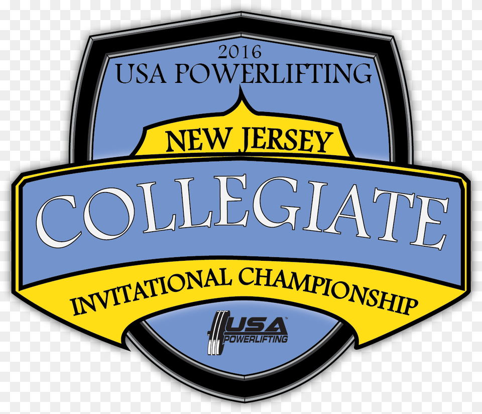 2016 Usa Powerlifting New Jersey Collegiate Invitational, Badge, Logo, Symbol Png Image