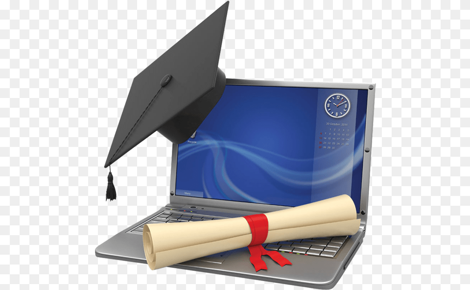 Edu Graduation Cap And Laptop, Computer, Electronics, Pc, People Free Png