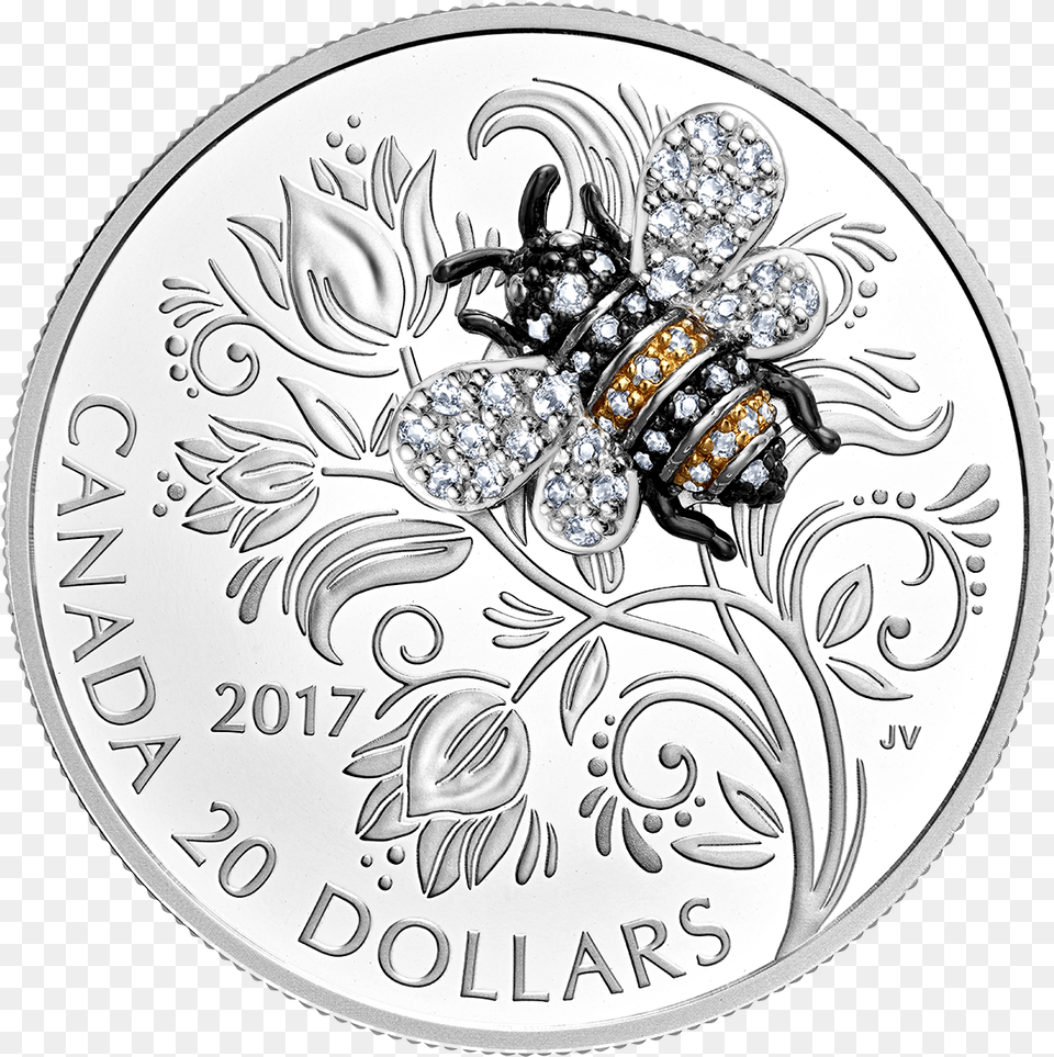 2017 1 Oz Canada Bejeweled Bugs 20 Dollars Canada Bee 2017, Accessories, Silver, Jewelry, Platinum Free Transparent Png