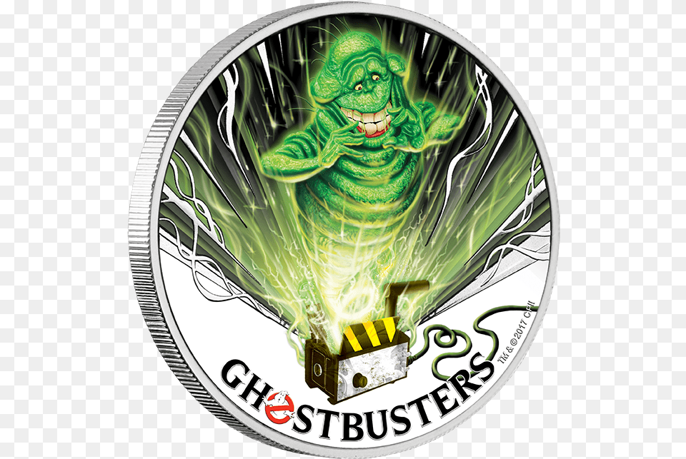 2017 1oz Ghostbusters Silver Coin Slimer, Disk Png