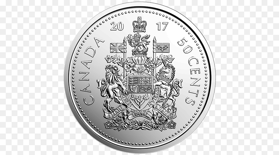 2017 2 X 50 Cent Special Wrap Rolls Canadian 50 Cent Coin 2019, Silver, Money Png Image