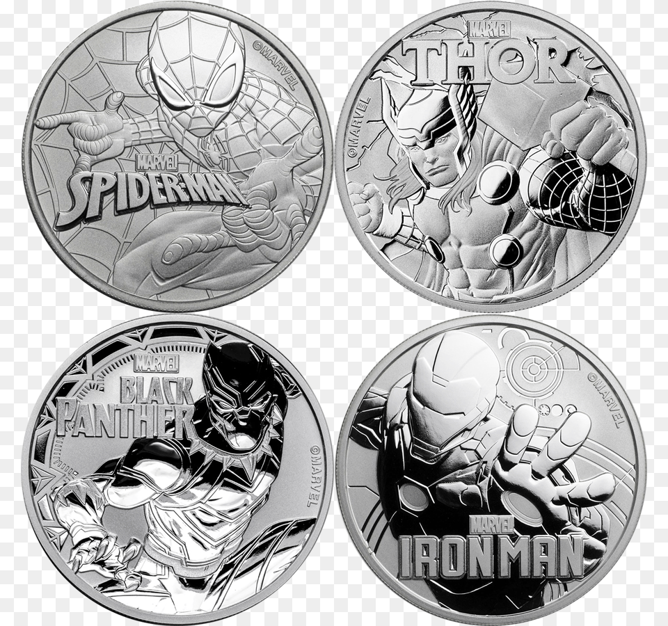2017 2018 Tuvalu Marvel Series Marvel Silver Coin, Baby, Person, Face, Head Free Png