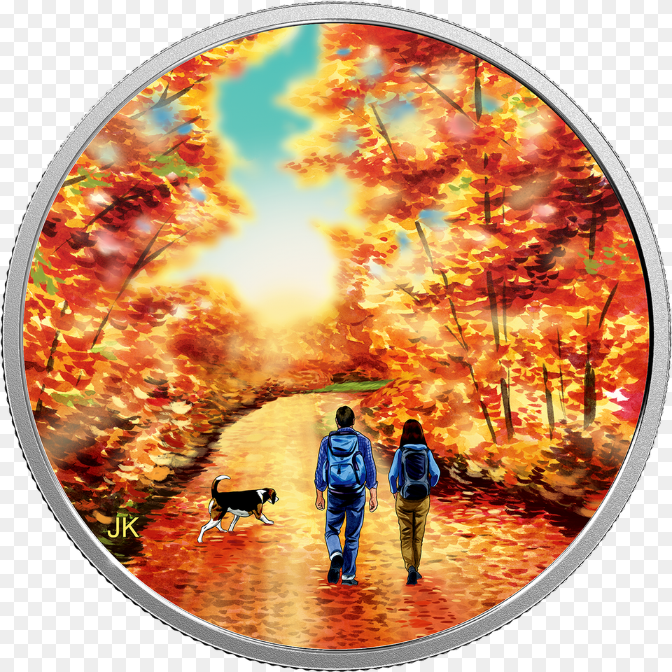 2017 2317 Gram Canada Great Outdoors Sunrise 9999 Silver Proof Coin Glow Inthedark Edition Coin, Leaf, Photography, Plant, Walking Free Transparent Png