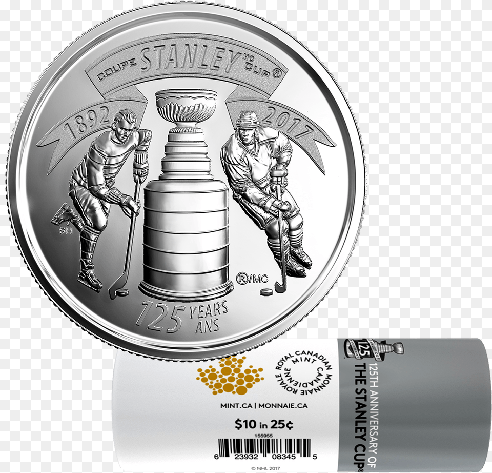 2017 25 Cent 125th Anniversary Of The Stanley Cup 25 Cents Series Canada, Silver, Adult, Male, Man Png