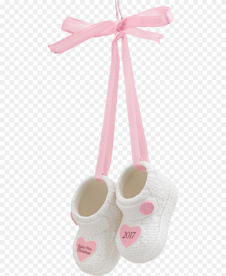 2017 Baby S First Christmas Girl Porcelain Booties Baby Girl Booties, Clothing, Footwear, Shoe, Hat Png