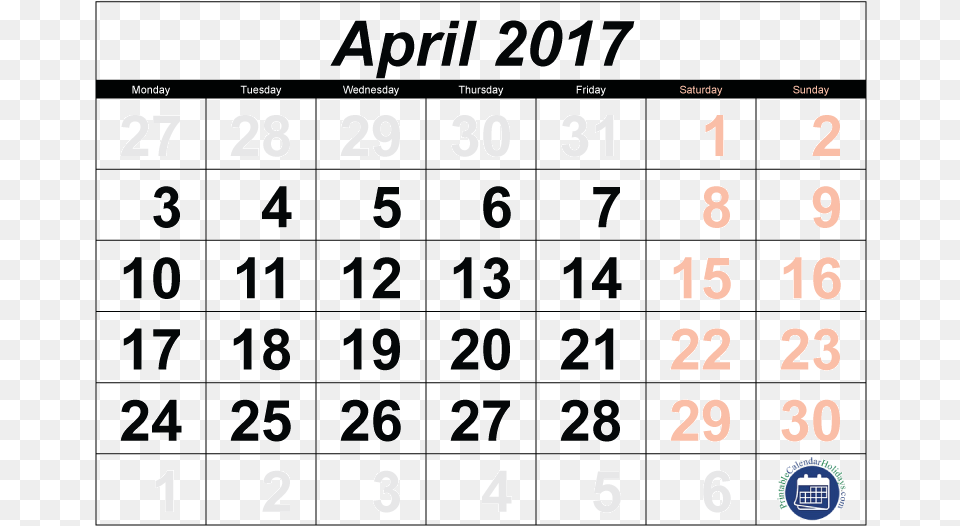 2017 Calendar April 2011 Calendar, Scoreboard, Text Free Png Download