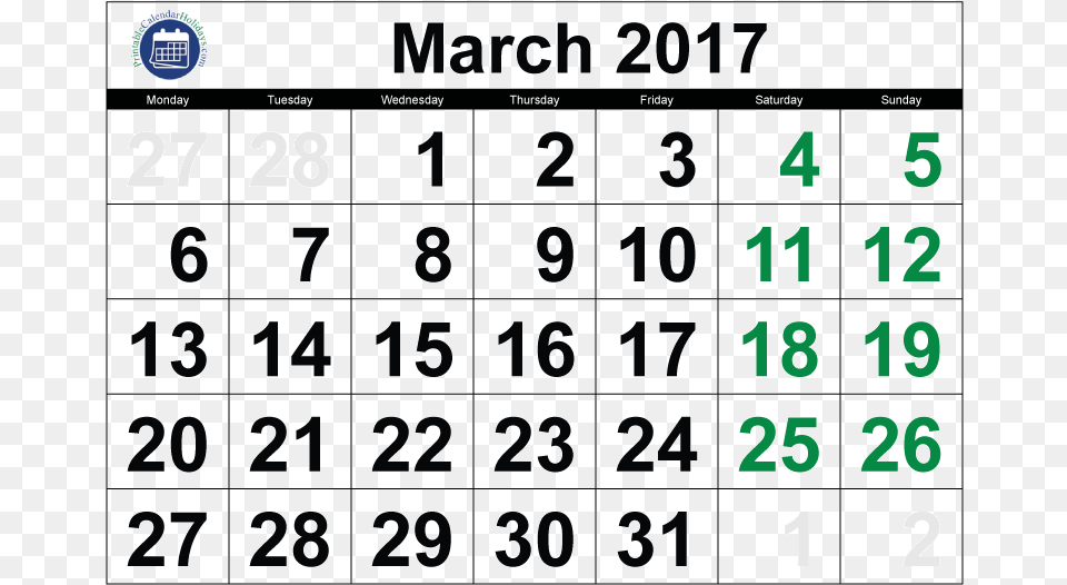 2017 Calendar March Printable March 2019 Calendar Scoreboard, Text, Symbol, Number Free Transparent Png