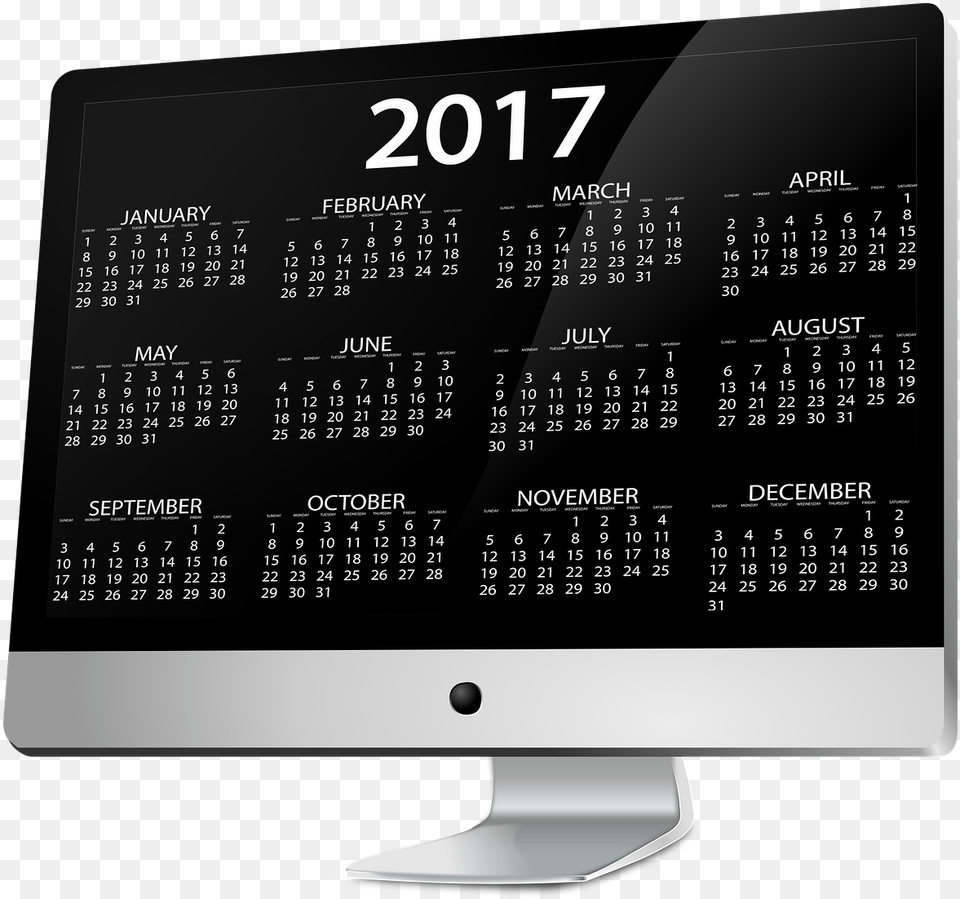 2017 Calendar Wallpaper For Desktop, Text, Computer Hardware, Electronics, Hardware Png Image