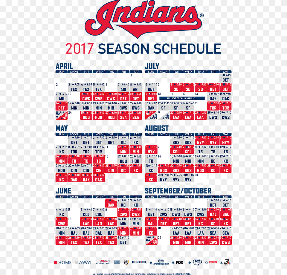2017 Cleveland Indians Schedule Indians Game Schedule 2019, Paper, Text, Scoreboard Free Png