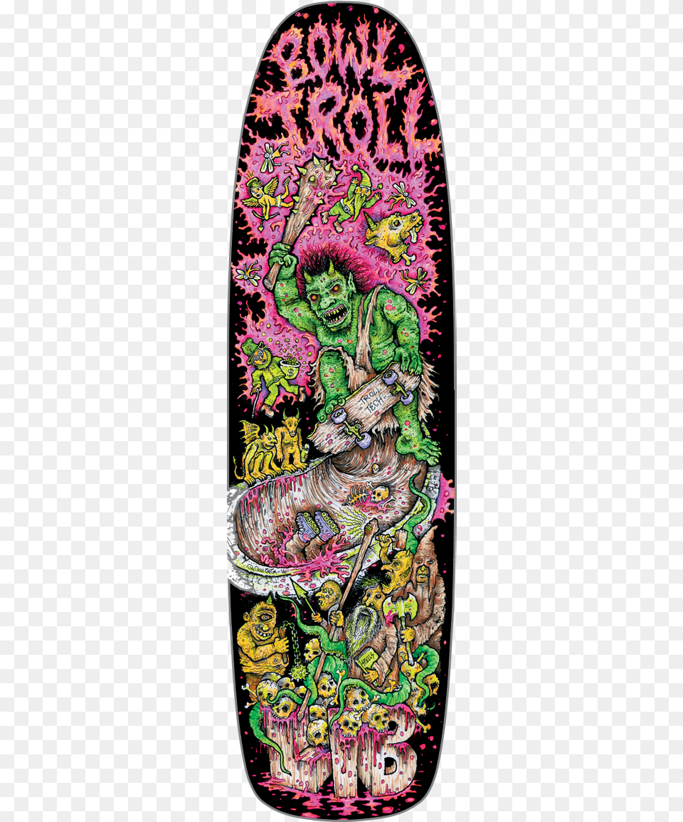 2017 Lib Bowl Troll Skateboard Lib Tech Bowl Troll Deck, Art, Painting, Adult, Female Png
