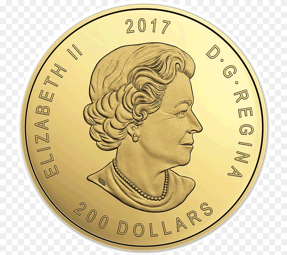 2017 Quotbugling Elkquot Canadian Gold Coin 1 Oz Pure Silver Coin Bald Eagle Reflection Mintage, Person, Face, Head, Money Png Image