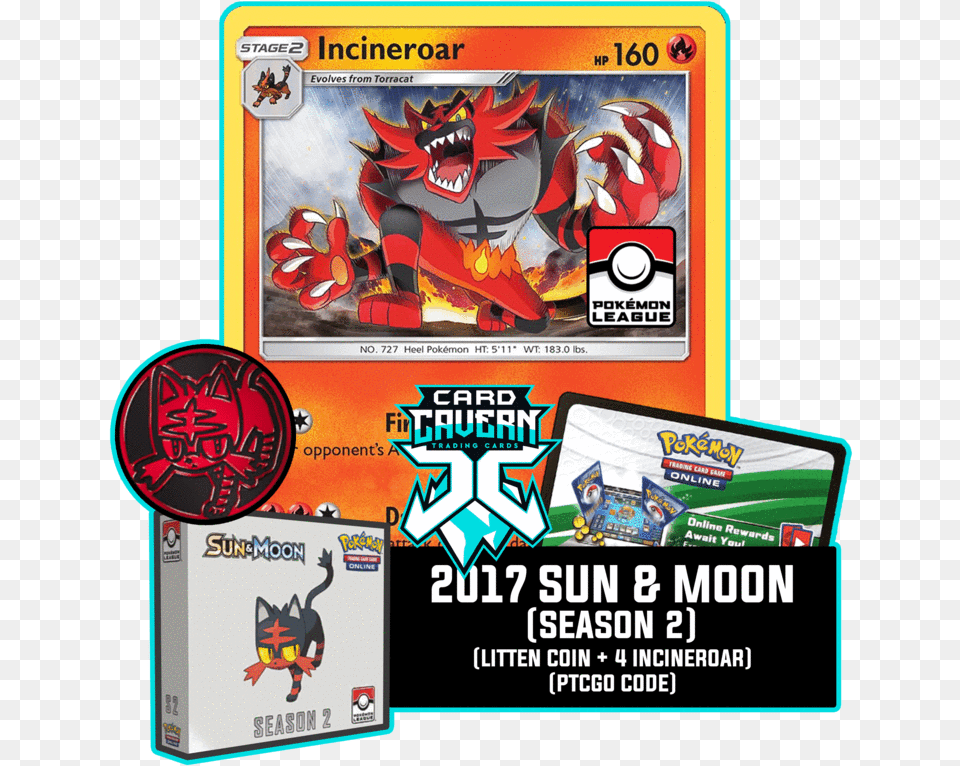 2017 Sun U0026 Moon Season 2 Ptcgo Code Pokemon Card Incineroar Deck, Book, Comics, Publication, Baby Free Transparent Png