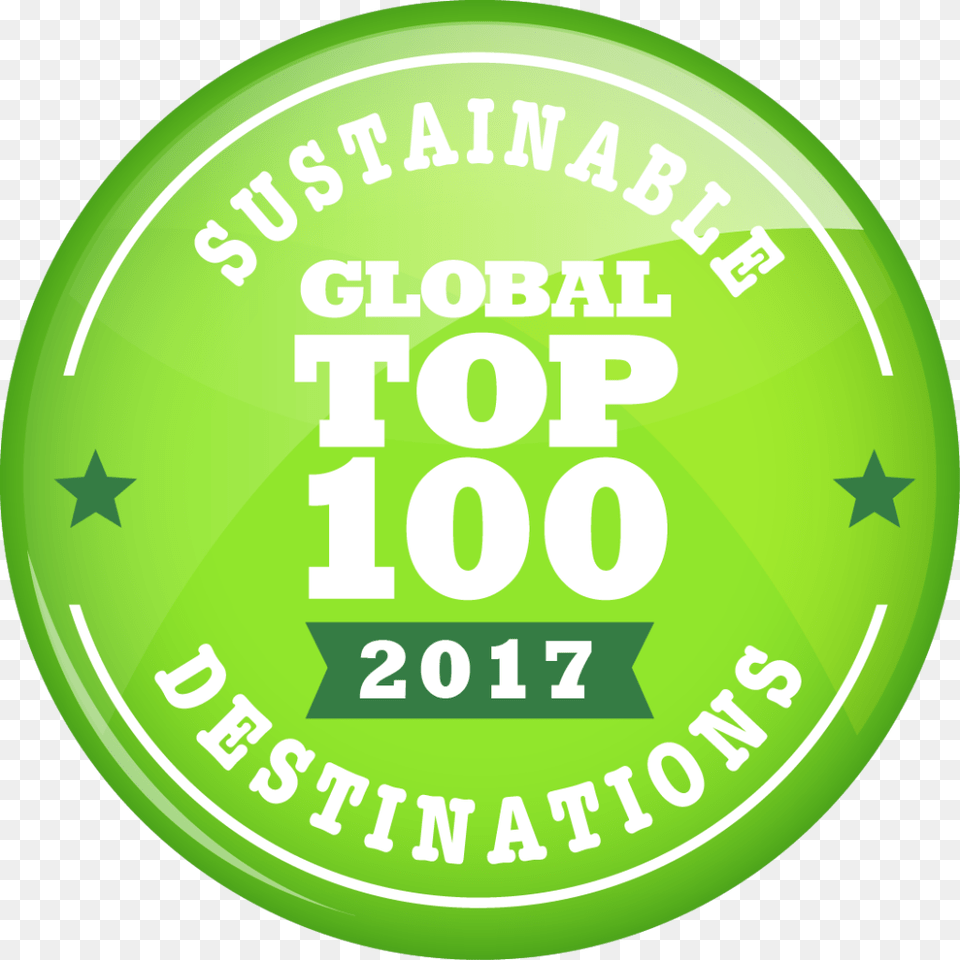 2017 Top 100 Logo Global Top 100 Sustainable Destinations, Badge, Symbol, Green Png Image