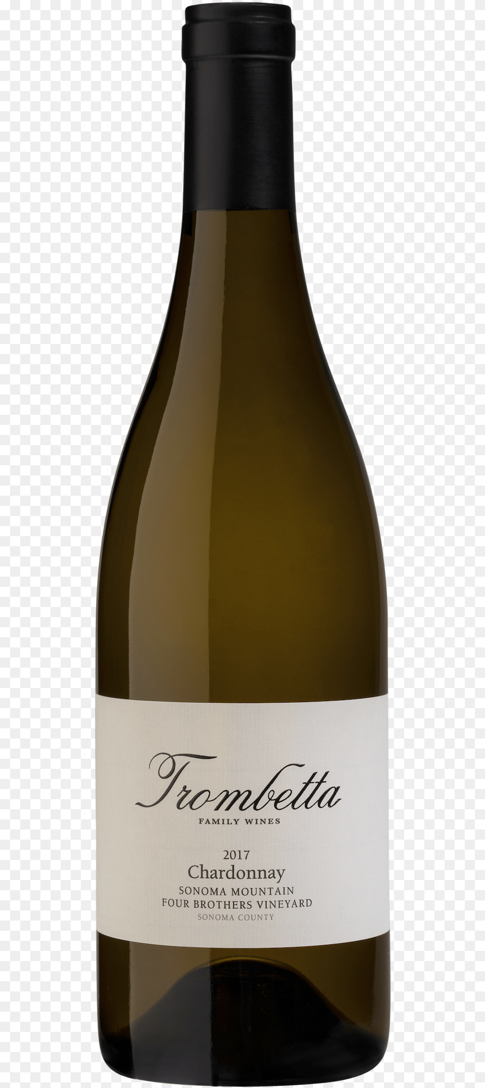 2017 Trombetta Four Brothers Vineyard Chardonnay, Alcohol, Beverage, Bottle, Liquor Free Png Download