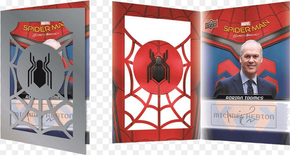 2017 Upper Deck Marvel Spider Man Homecoming Movie Spiderman Homecoming Trading Cards, Book, Publication, Adult, Male Free Png