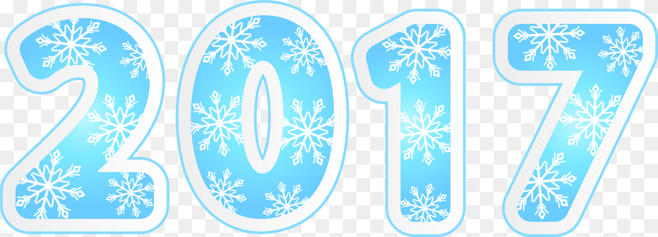 2017 With Snowflakes Clipart Image, Number, Symbol, Text, Outdoors Free Png Download