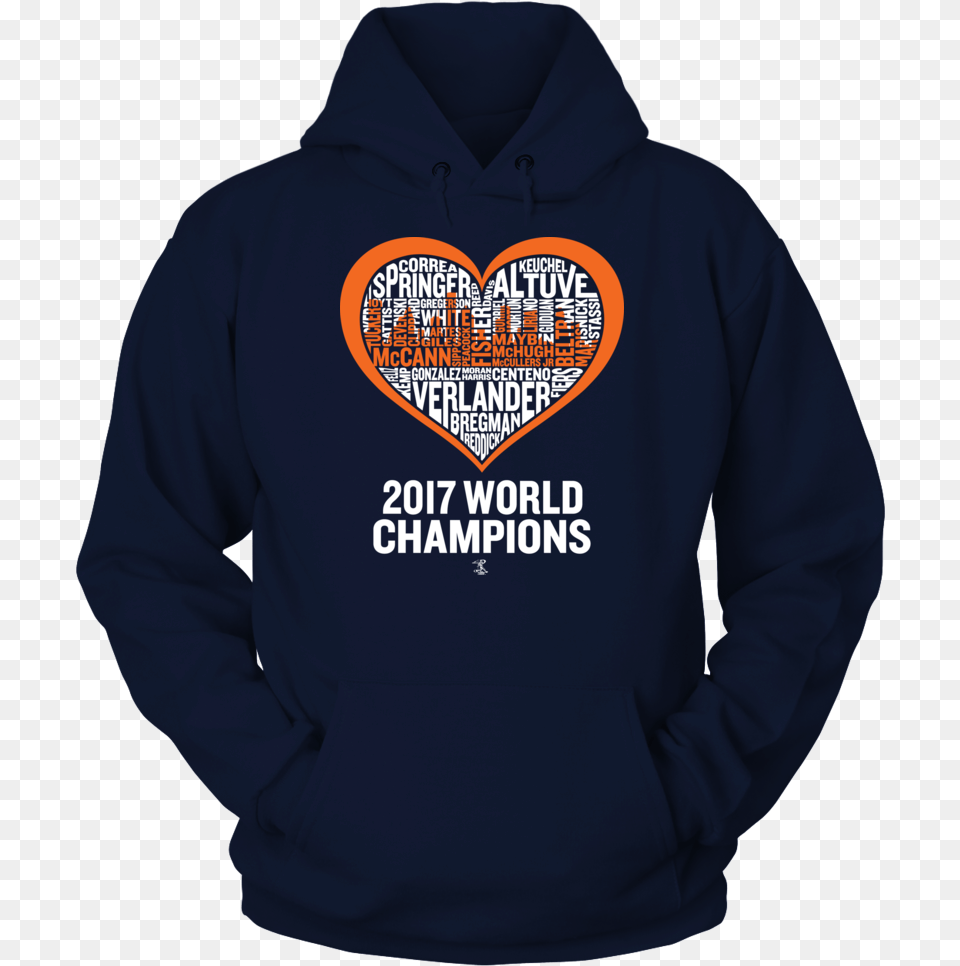 2017 World Champions Houston Heart Skyline Team Roster Hoodie De Javier Baez, Clothing, Knitwear, Sweater, Sweatshirt Free Png Download