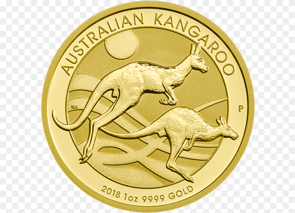 2018 1 Oz Australian Nugget Gold Kangaroo Coin Australian Gold Kangaroo Coin, Animal, Antelope, Mammal, Wildlife Free Png Download
