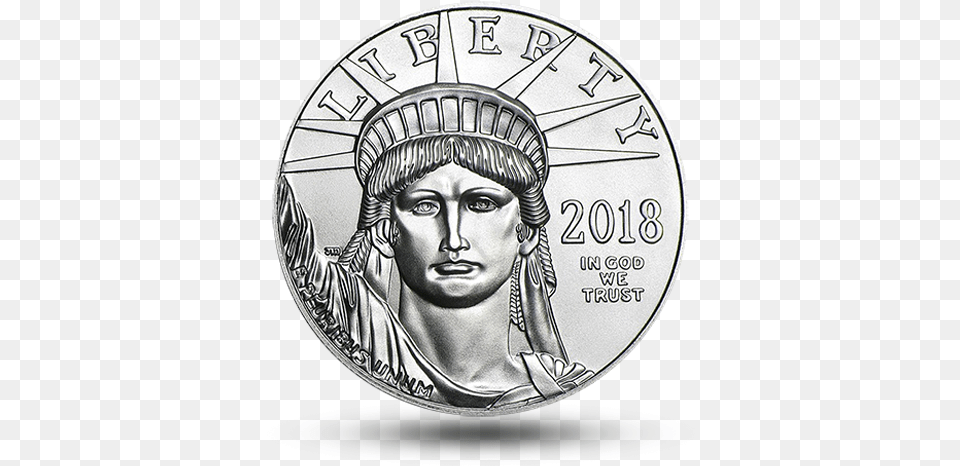 2018 100 Platinum American Eagle Platinum, Coin, Money, Adult, Male Free Png