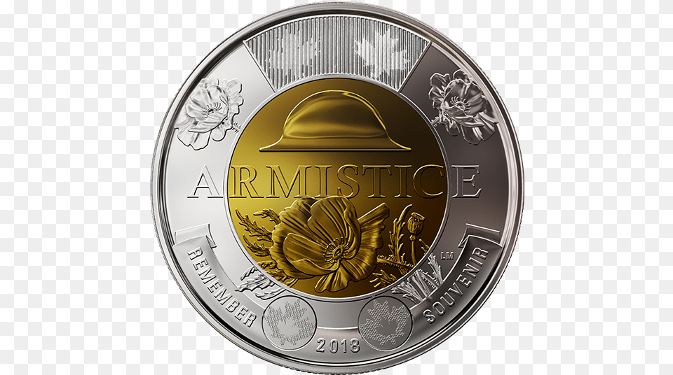 2018 2 Special Wrap Roll Armistice Coin Canada, Money, Disk Free Png