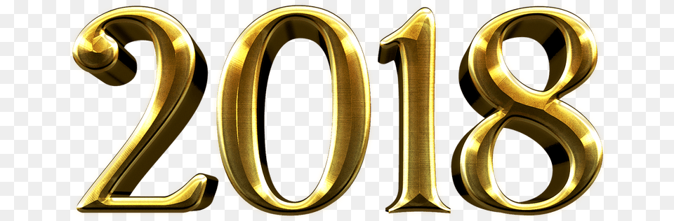 2018 2018 Gold Transparent, Number, Symbol, Text Free Png