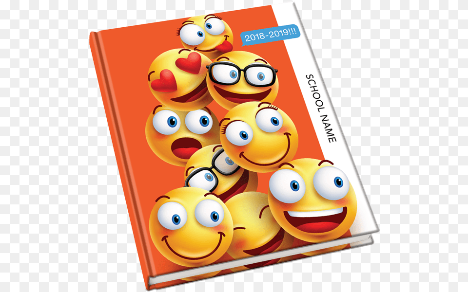 2018 2019 Yearbook Covers Emoji Yearbook Cover, Advertisement, Poster, Accessories, Face Png Image