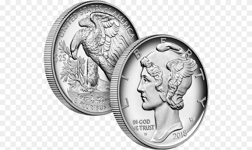 2018 American Eagle One Ounce Palladium Proof Coin 2018 Palladium Eagle Proof, Silver, Person, Man, Male Png Image