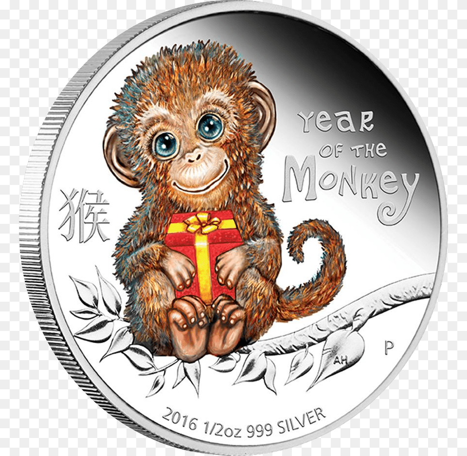2018 Baby Dog 1 2oz Silver Proof Coin, Animal, Mammal, Monkey, Wildlife Free Png Download
