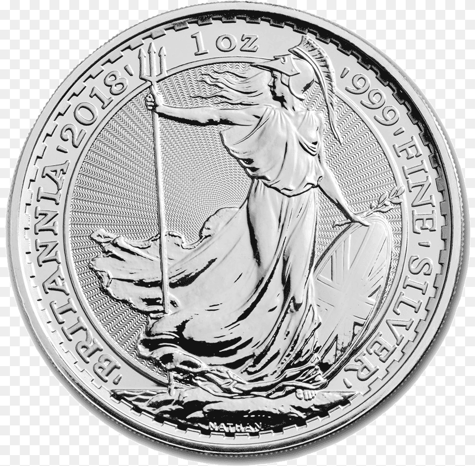 2018 Britannia Silver Coin 1 Oz Front 2018 Britannia Silver Coin, Adult, Bride, Female, Person Free Png