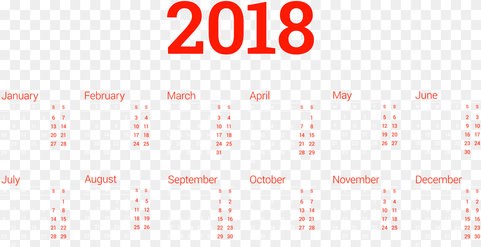 2018 Calendar 3 Columns, Text, Scoreboard Png Image
