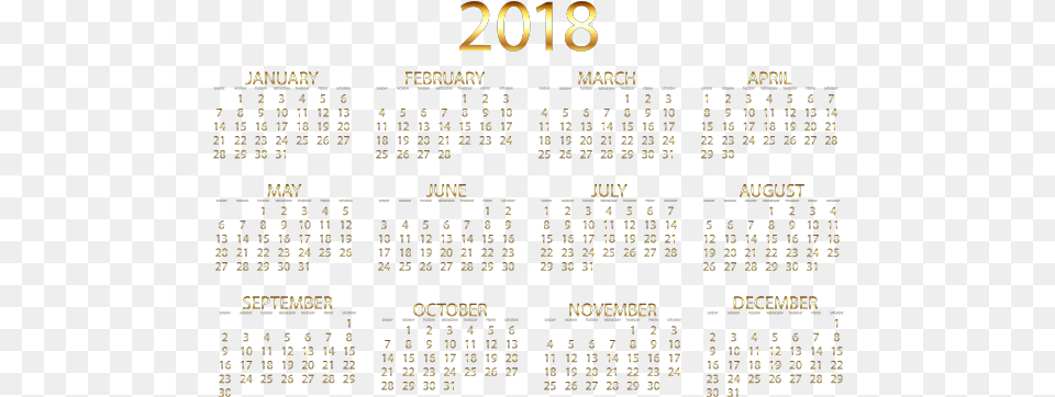 2018 Calendar Gold No Background 2012, Scoreboard, Text Free Png Download
