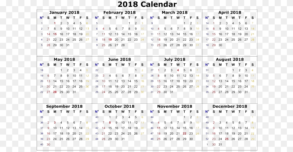 2018 Calendar Hd Quality Calendar, Text, Scoreboard Png Image