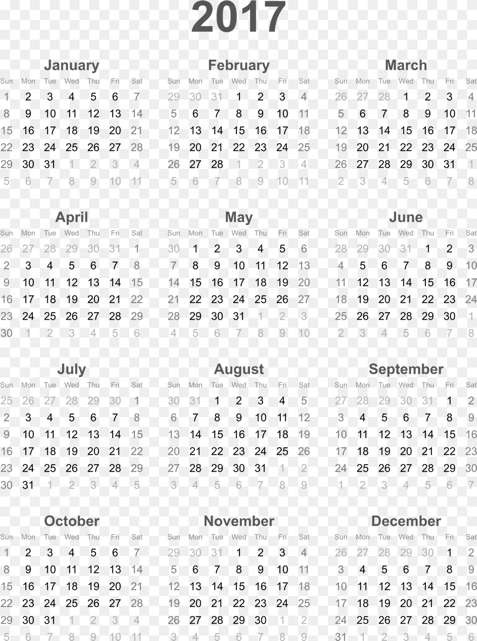 2018 Calendar No Background 2020 Calendar Singapore Holiday, Text Free Png Download