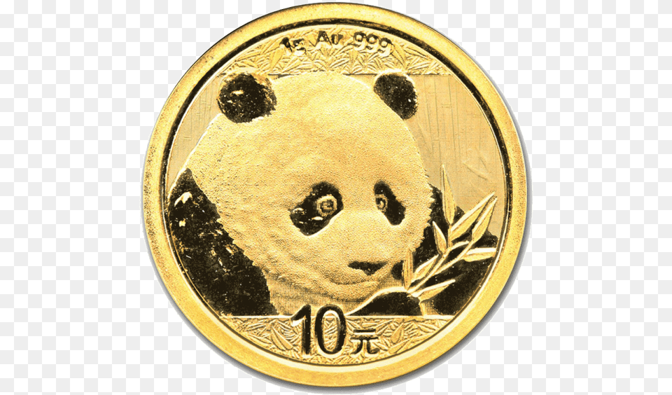 2018 China Panda Gold Coin 1g Outer Chinese Panda Gold Coin 2018, Animal, Bear, Mammal, Wildlife Free Transparent Png
