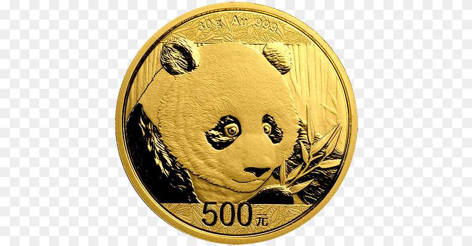 2018 China Panda Gold Coin 2018 1g Gold Panda Coin, Money Free Png