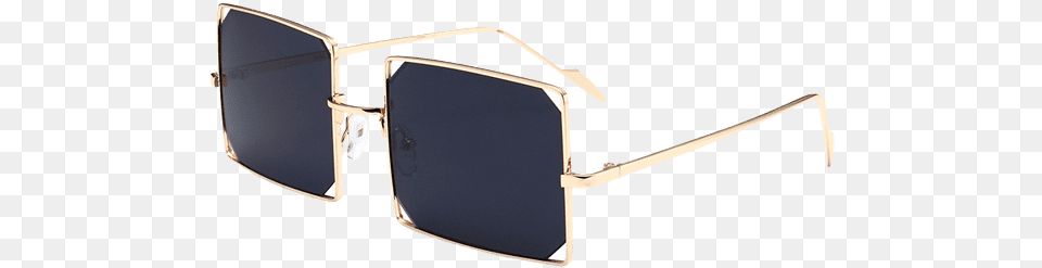 2018 Cut Out Lens Alloy Rectangle Sunglasses Gold Frame Fashion Style Unisex Dazzle Sunglasses, Accessories, Glasses Png Image