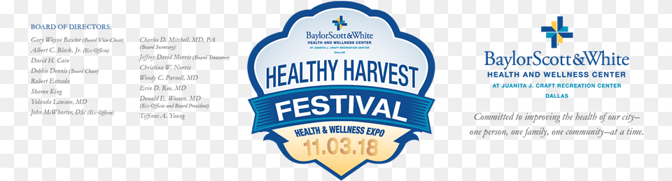 2018 Fall Festival And Health And Wellness Expo Baylor Scott And White, Logo, Advertisement, Poster, Text Free Transparent Png