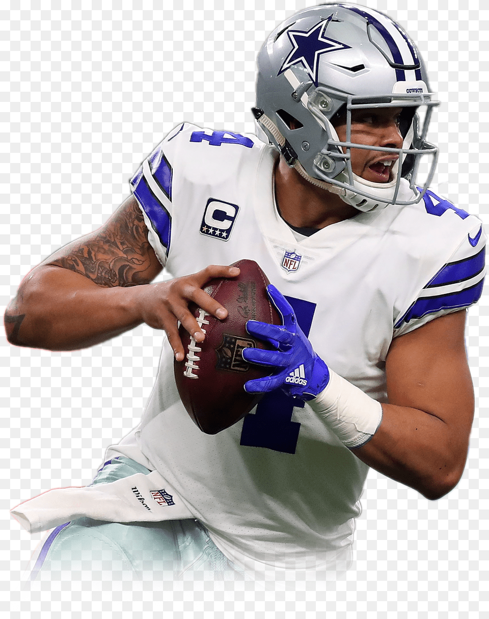 2018 Fantasy Football Cheat Sheet Rankings Mock Drafts Dak Prescott Transparent Background, Helmet, American Football, Person, Playing American Football Free Png Download