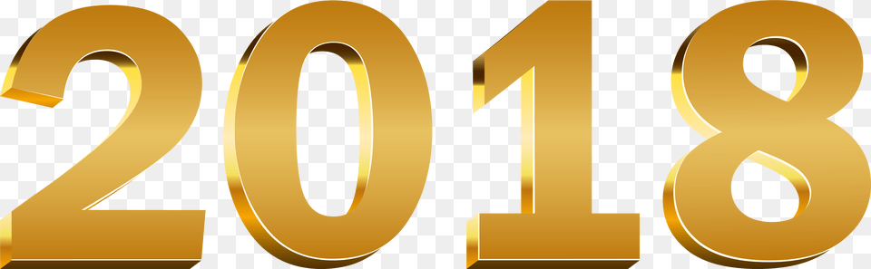 2018 Gold Golden Number 2018, Symbol, Text Free Png