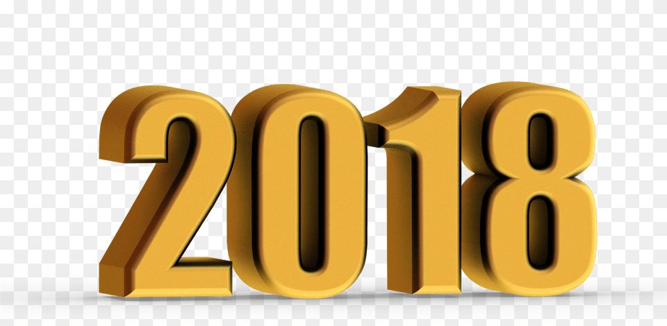 2018 Gold Happy New Year Clip Art 2018 En 3d Happy New Year 2019 3d, Number, Symbol, Text Free Png Download