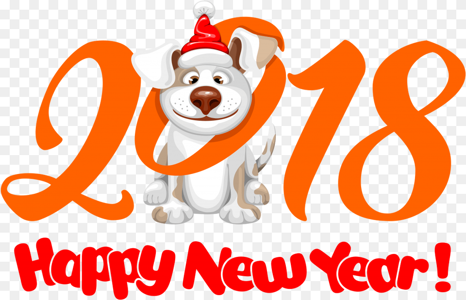 2018 Happy New Year Image Purepng Year Of Dog 2018, Baby, Person, Text Png