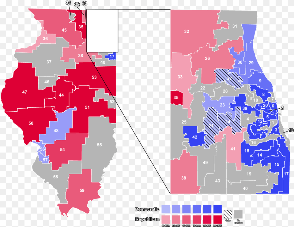 2018 Illinois Senate Election Map, Chart, Plot, Atlas, Diagram Png