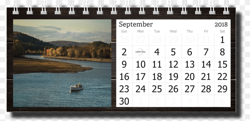 2018 Landscape Desk Calendar Sept 1 June Good Morning, Text, Boat, Transportation, Vehicle Free Transparent Png
