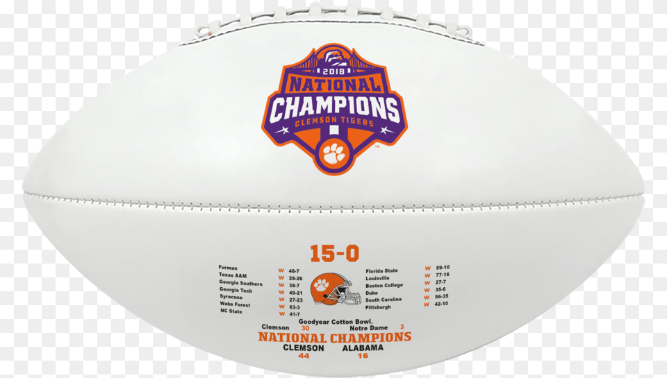 2018 National Champions Clemson Tigers Commemorative Clemson University, Rugby, Sport, Ball, Rugby Ball Png Image