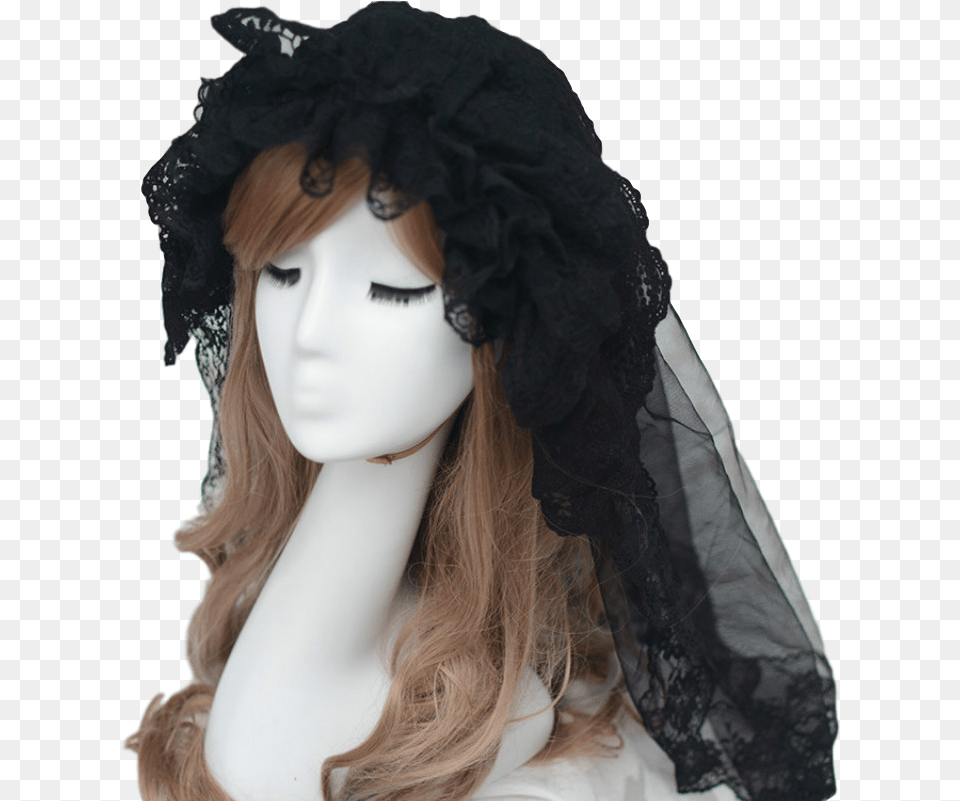 2018 New Short Wedding Veil Romantic Lace Lolita Lolita Fashion, Clothing, Hat, Adult, Bonnet Free Transparent Png