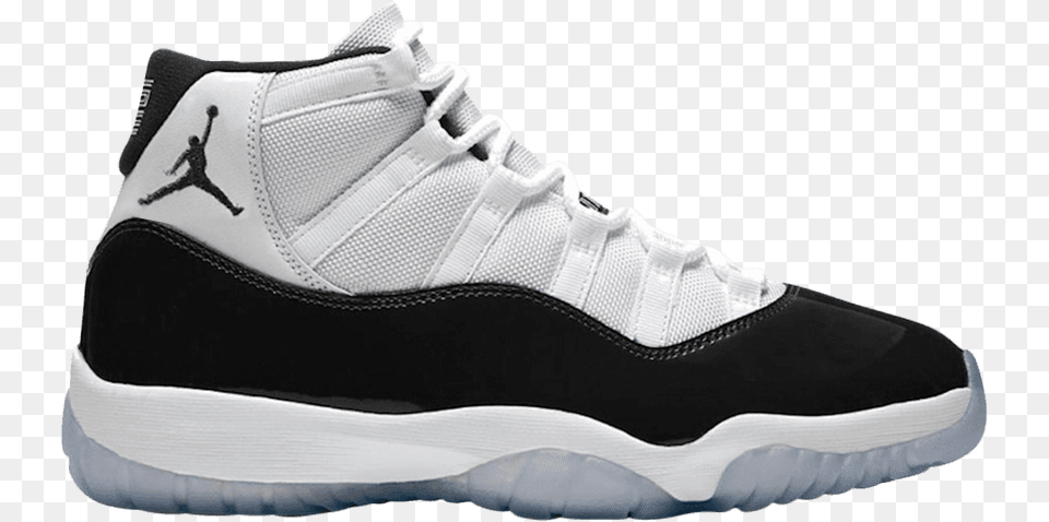 2018 Nike Air Jordan 11 Concord Xi Black White 100 Air Jordan, Clothing, Footwear, Shoe, Sneaker Free Png