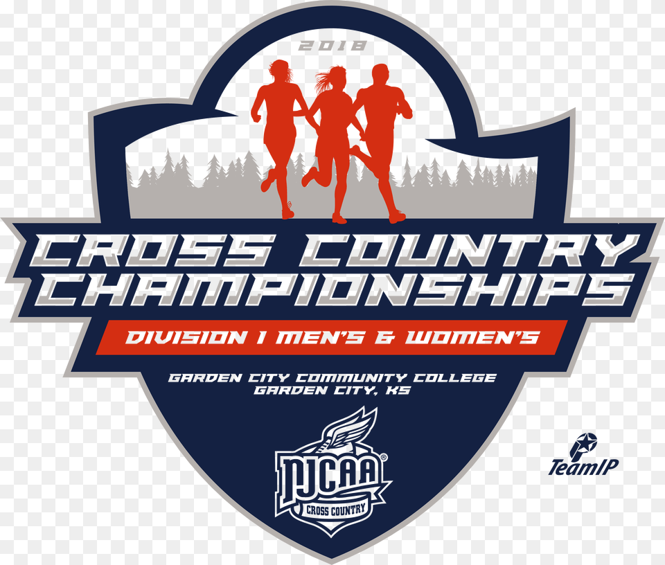 2018 Njcaa Cross Country Di National Championship White Cross Country Champions Shirt Design, Logo, Person, Badge, Symbol Png